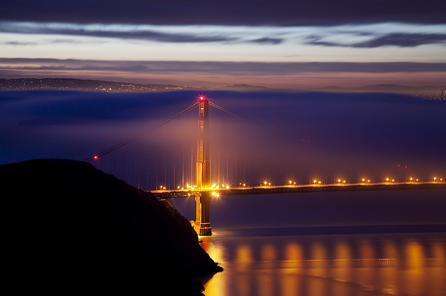 Engulfed in Fog:  Golden Gate Bridge, California