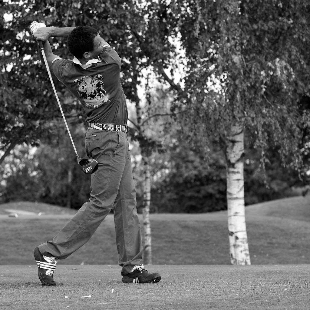 longdrive eric houballah golf black and white