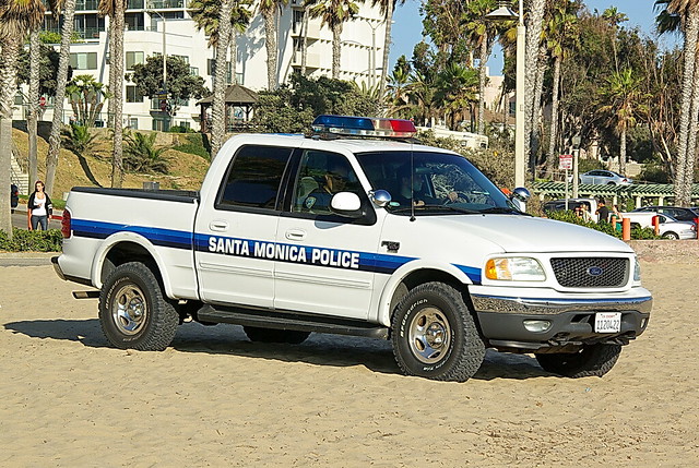 Santa Monica Police Truck on Beach