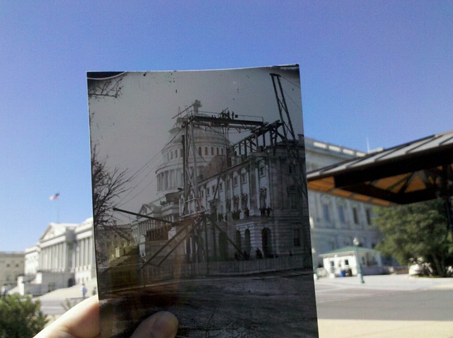 U.S. Capitol - Under Construction, then and now