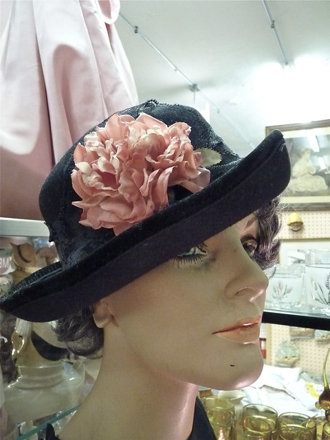 Antique Mall Mannequin Head Wearing Vintage Hat