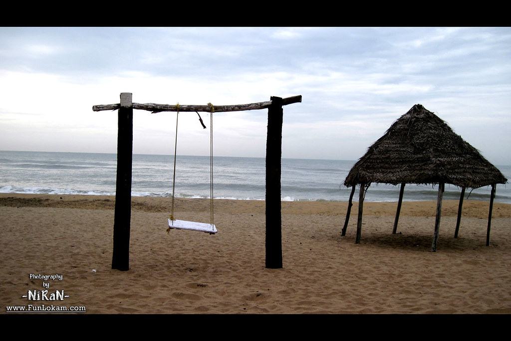 Swing & Hut.. View from Golden Sun Beach Resort @ Mahabalipuram