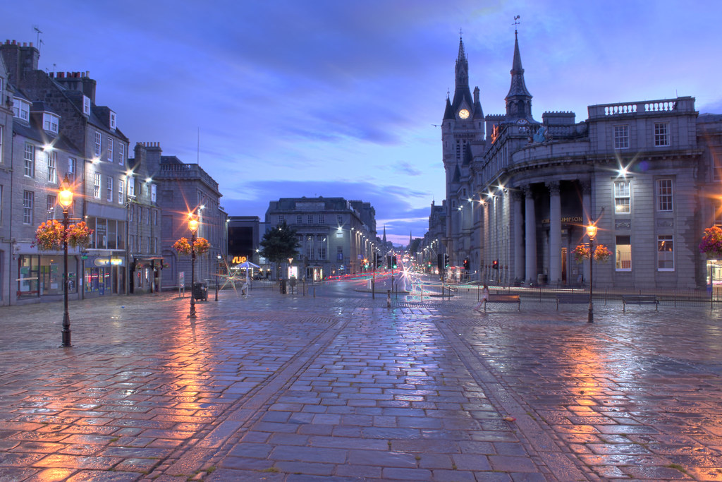Aberdeen at Night, Scotland.