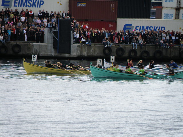 Faroe Islands - 6-mannafør Kvinnur - Women rowing at the Olavsoka Boat Race 2010 - Sølmundur was the Winner