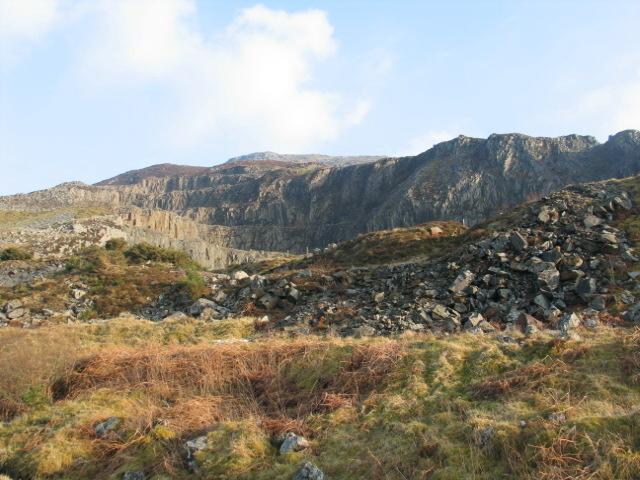Quarry face from start & finish of walk