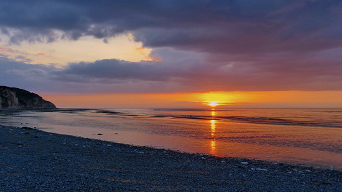 Blue hour and golden hour by Ker Kaya, seascape sunset sky serenity sun shore sea kerkaya light landscape lowtide mood magic moments blue b