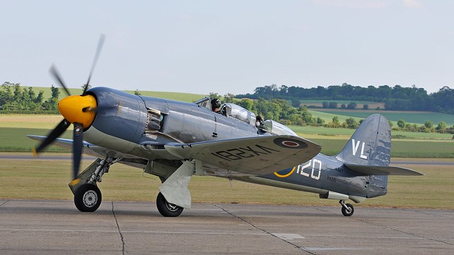 VX281 at Duxford. It's a Hawker Sea Fury T.20S.