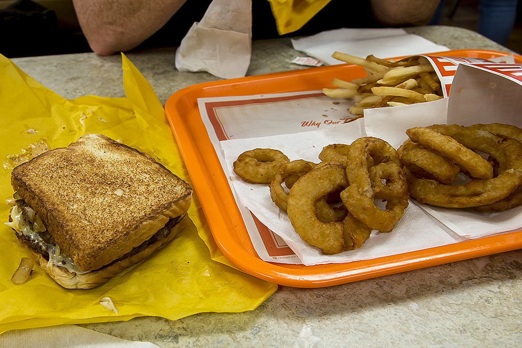 Whataburger Patty Melt and Onion Rings | Two 100% pure Ameri… | Flickr