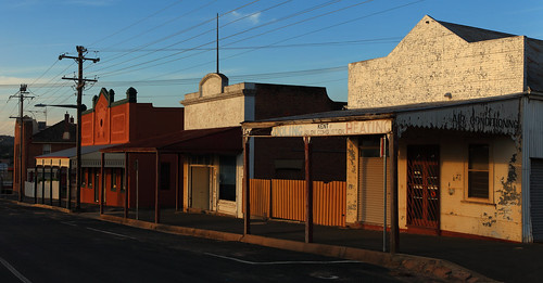 grenfell abandoned architecture building closed derelict disused decaying deserted empty evening facade history heritage newsouthwales old panorama rural rustic rusty smalltown sunset shop store verandah