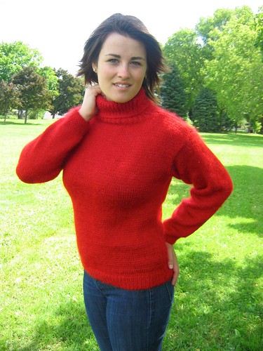 Red mohair turtleneck women's sweater | Katalin's Design's | Flickr