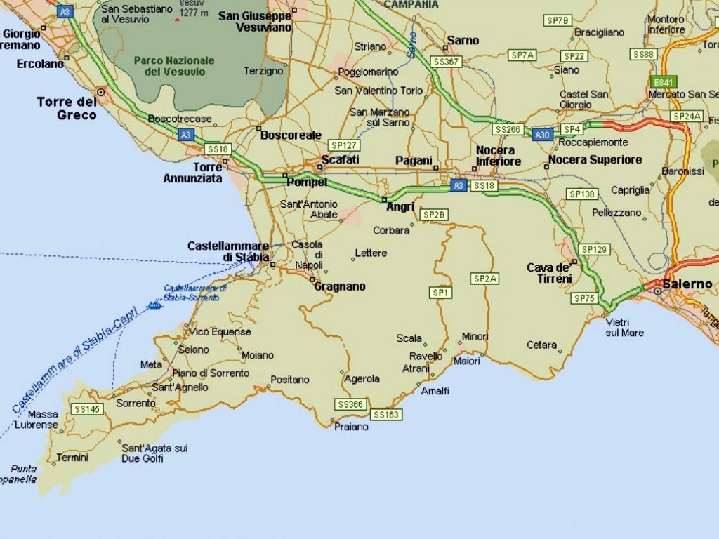 Map of Amalfi Coast Area, Undated | The Amalfi coast is one … | Flickr