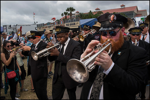 Pete Fountain memorial second line during Jazz Fest day 2 on April 29, 2017. Photo by Ryan Hodgson-Rigsbee www.rhrphoto.com