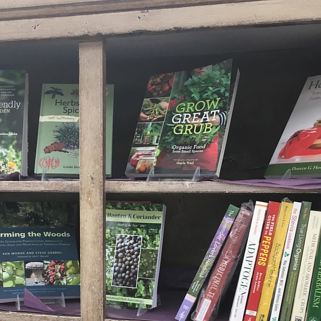 Spotted one of my books, Grow Great Grub: Organic Food from Small Spaces on display at Richters Herbs when I was there yesterday. Always nice to see them out in the world. #gaylatrail