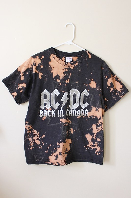 Bleach Dyed/ Distressed AC/DC T Shirt 