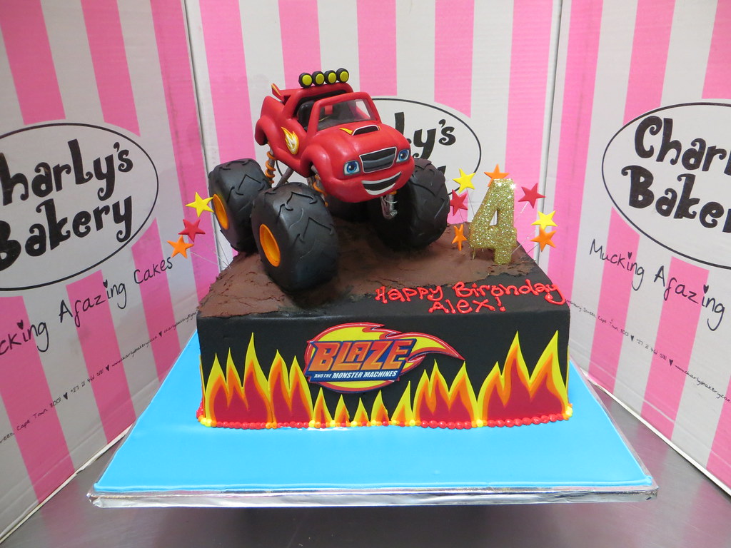 Blaze the Monster Truck themed 4th birthday cake with 3D B… | Flickr