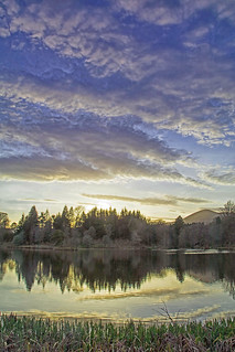 Penicuik High Pond sunset.