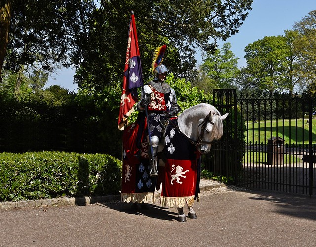 A medieval jousting knight in Warwick, England