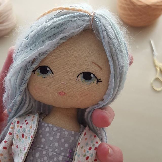 She's going to be hard to part with!! #gingermelon #dollmakers #clothdoll #handembroidery #doll #handmadedolls #fairfieldworld #prismacolor