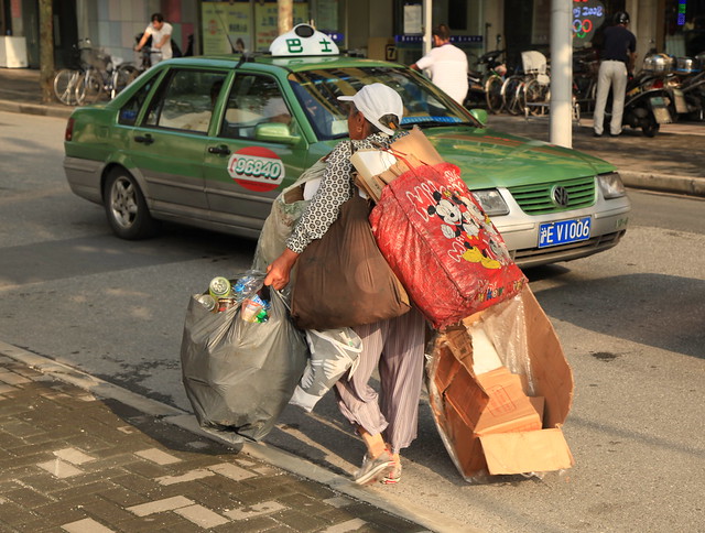 Recycling Street Shot Shanghai China Asia