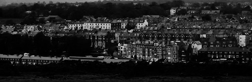 Sunset across the river by michaeljoakes, whitby canonpowershotsx60hs yorkshire bnw blackandwhite mono noiretblanc houses dark