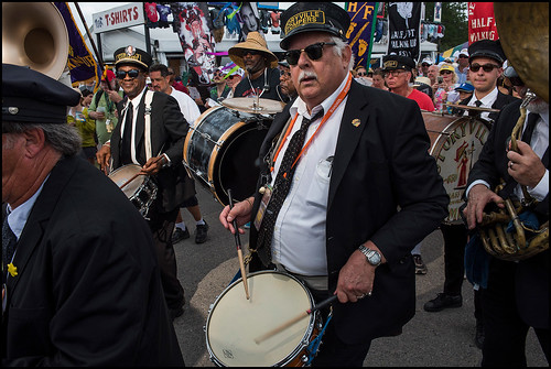 Pete Fountain memorial second line during Jazz Fest day 2 on April 29, 2017. Photo by Ryan Hodgson-Rigsbee www.rhrphoto.com