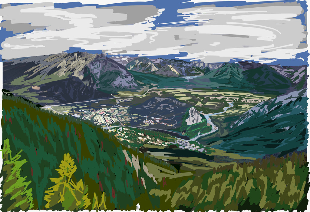 My Drawings - Banff National Park Sulphur Mountain View