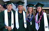 UH golfers Zachary Braunthal, Pono Tokioka, Raquel Ek, and Kelli-Anne Katsuda at UH Manoa’s spring 2017 commencement ceremony at the Stan Sheriff Center on Saturday, May 13, 2017.
