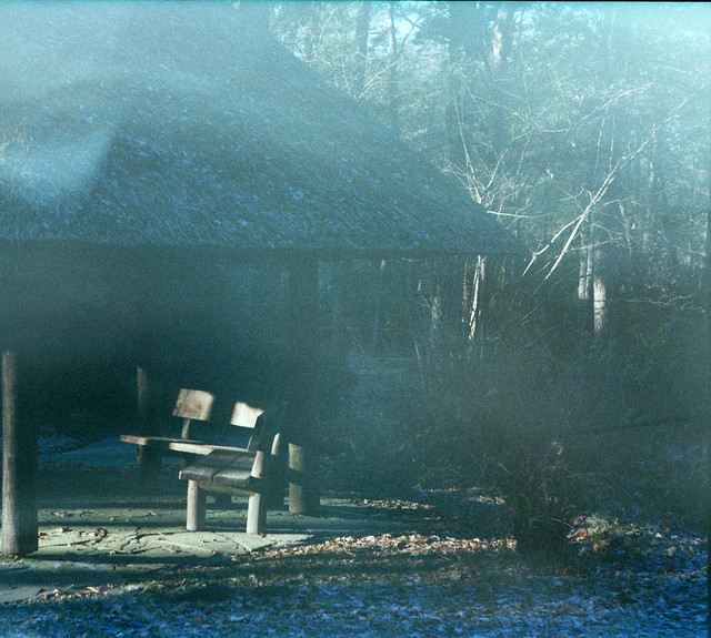 Benches in the wintersun - I shot film