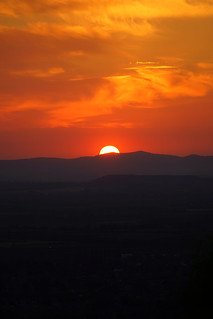 The setting sun from the Rising Sun, Cleeve Hill