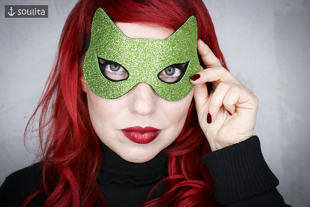 *Green Disco Cat* - Glitzer Maske | Glitter Mask