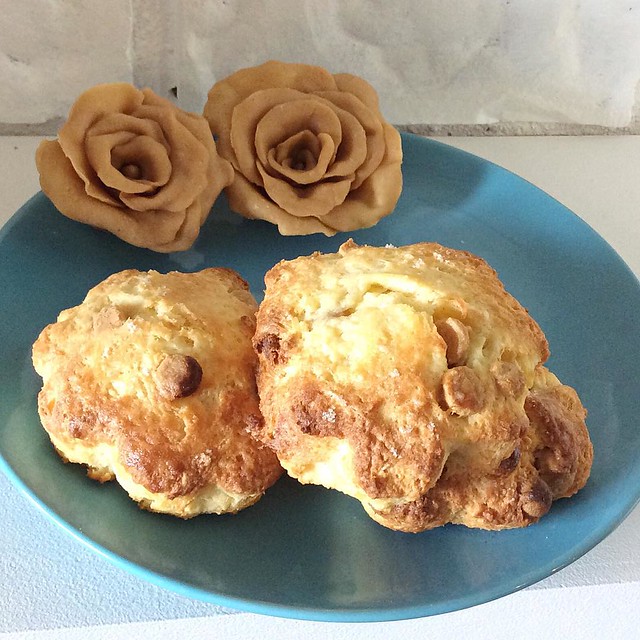 Cleo made me some gluten free scones and peanut butter chocolate roses for Mother's Day ❤️ #scones #mother's day #yummy