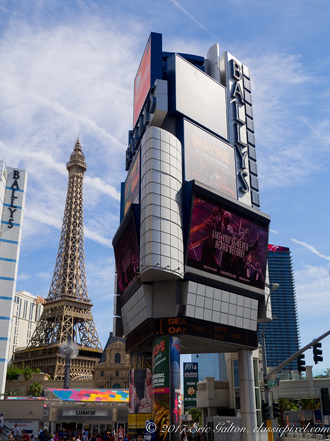 The Eiffel Tower and the Ballys Hotel, Las Vegas, Nevada, USA