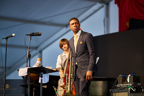 David L. Harris in the Jazz Tent on April 28 2017 Day 1 of Jazz Fest. Photo by Eli Mergel