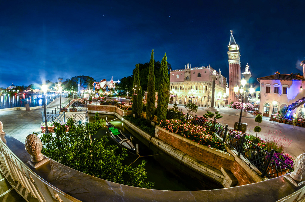 Italy canal night Epcot