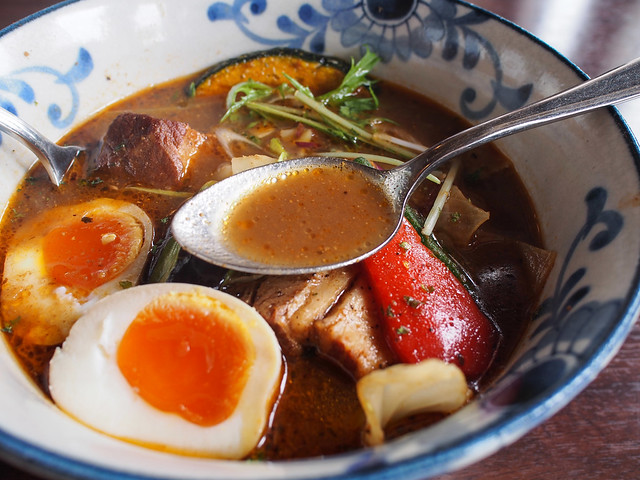 Soup Curry with Boiled Pork and Boiled Egg(Chicken Soup Base)