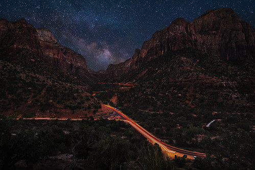 zionnationalpark lightrails canon stars milkyway