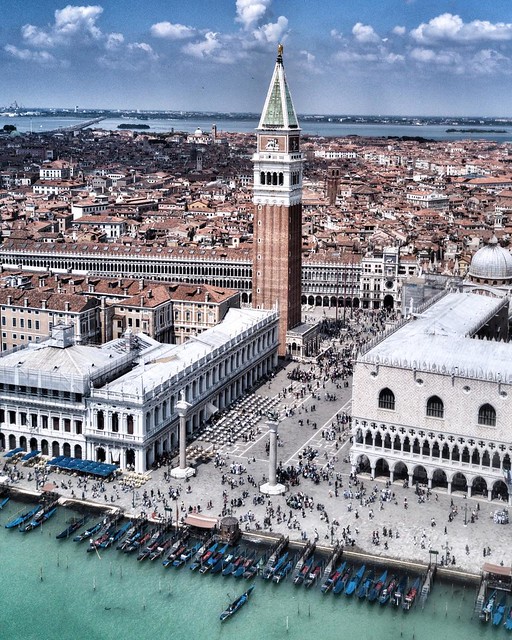 (#drone #view) | Piazza San Marco is the principal public square of #Venice, #Italy, where it is generally known just as la #Piazza (