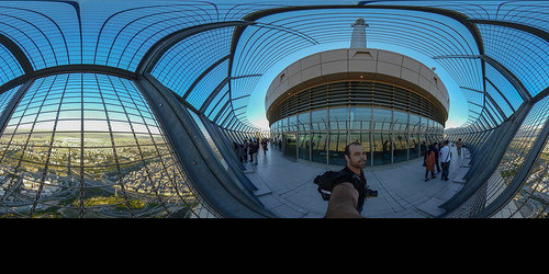 milad tower tehran iran top view equi equirectangular selfie structure architecture