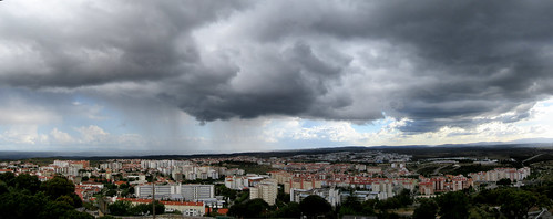 portugal castelobranco clouds rain storm city buildings panorama landscape sky