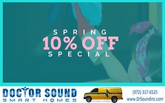 "Take 10% off all labor only at Doctor Sound Smart Homes. Schedule your free estimate here  https://goo.gl/skndAg  *Offer expires May 31st 2017, discount applies to labor costs only, up to $500 off."