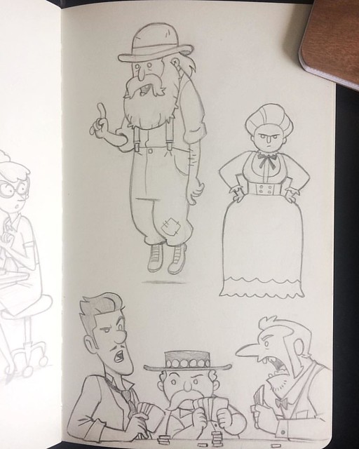 Some ghosts of the Wild West.  #sketchbook #drawings