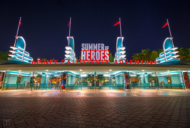 Summer of Heroes Entrance at Night