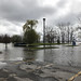 A flooded parking lot at Britannia Park
