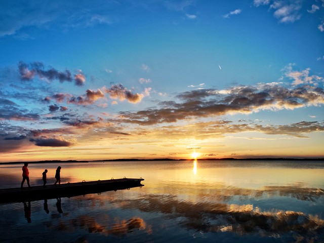 Coucher de soleil sur le lac d'orient