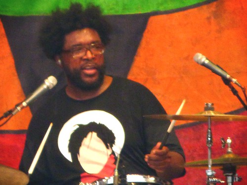 Questlove on Saturday, April 29, 2017; Day 2 of Jazz Fest. Photo by Olivia Greene.