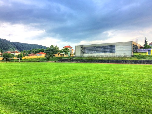 Training Day by M Malinov, traning day sport soccer futbol green grass terrain field view clouds bulgaria