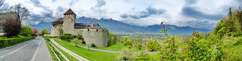 liechtenstein castle alps panorama landscape beauty