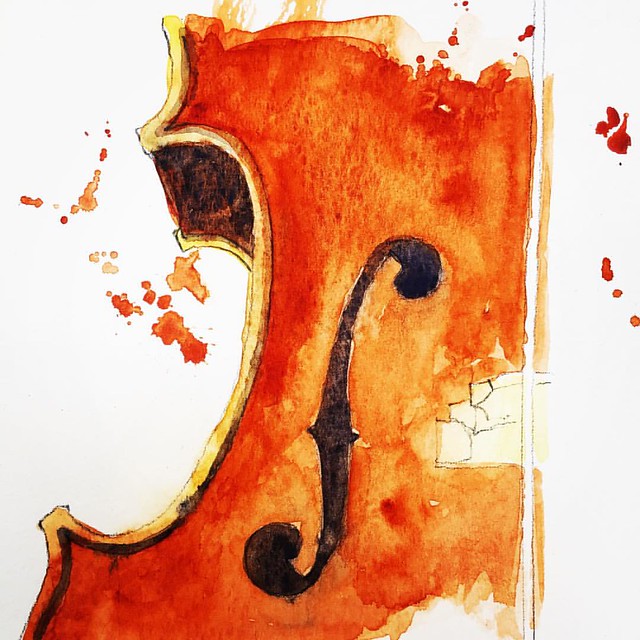 #draw #everyday in May #edm : a musical instrument! Here's a piece of a #cello