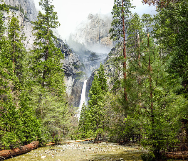 Lower Yosemite Falls Panorama by Patty Herring