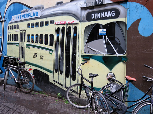 In Den Haag, a Bus Mural with Bikes
